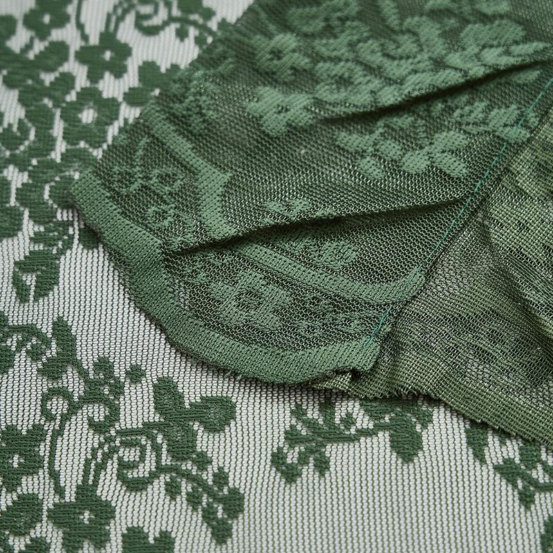 1 bucată perdea transparentă din dantelă florală vintage - Draperie semi-transparentă cu filtrare a luminii pentru dormitor și sufragerie, design cu buzunar pentru tijă, perdele pentru sufragerie