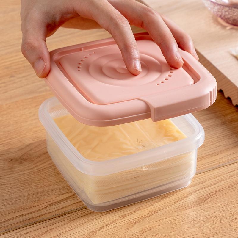 1Pcs Butter Cheese Storage Box Cheese Box Refrigerator Kitchen Fruit Vegetable Fresh-Keeping Organizer Storage Box Kitchen Tool