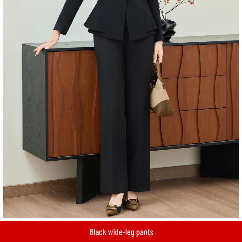 

Women s Wine Red One-Button Professional Suit Set for Front Desk Reception and Commuting Workwear M