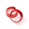2Pcs Aluminum Red Air Condition Knob Audio Volume Control Button Circle Decoration Trim Ring Cover For Ford Mustang 2015-2020