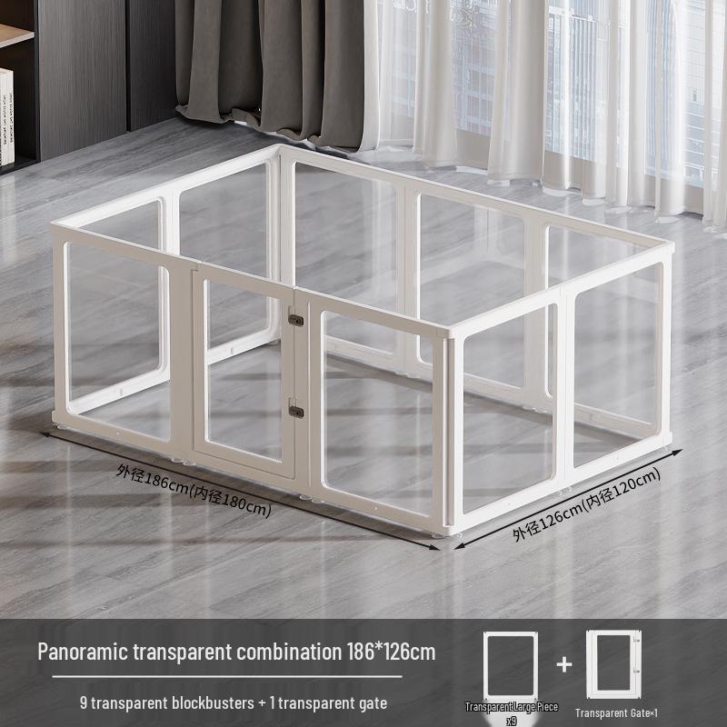 75cm Tall Transparent Acrylic Dog Fence - Indoor Pet Barrier & Modular Cage