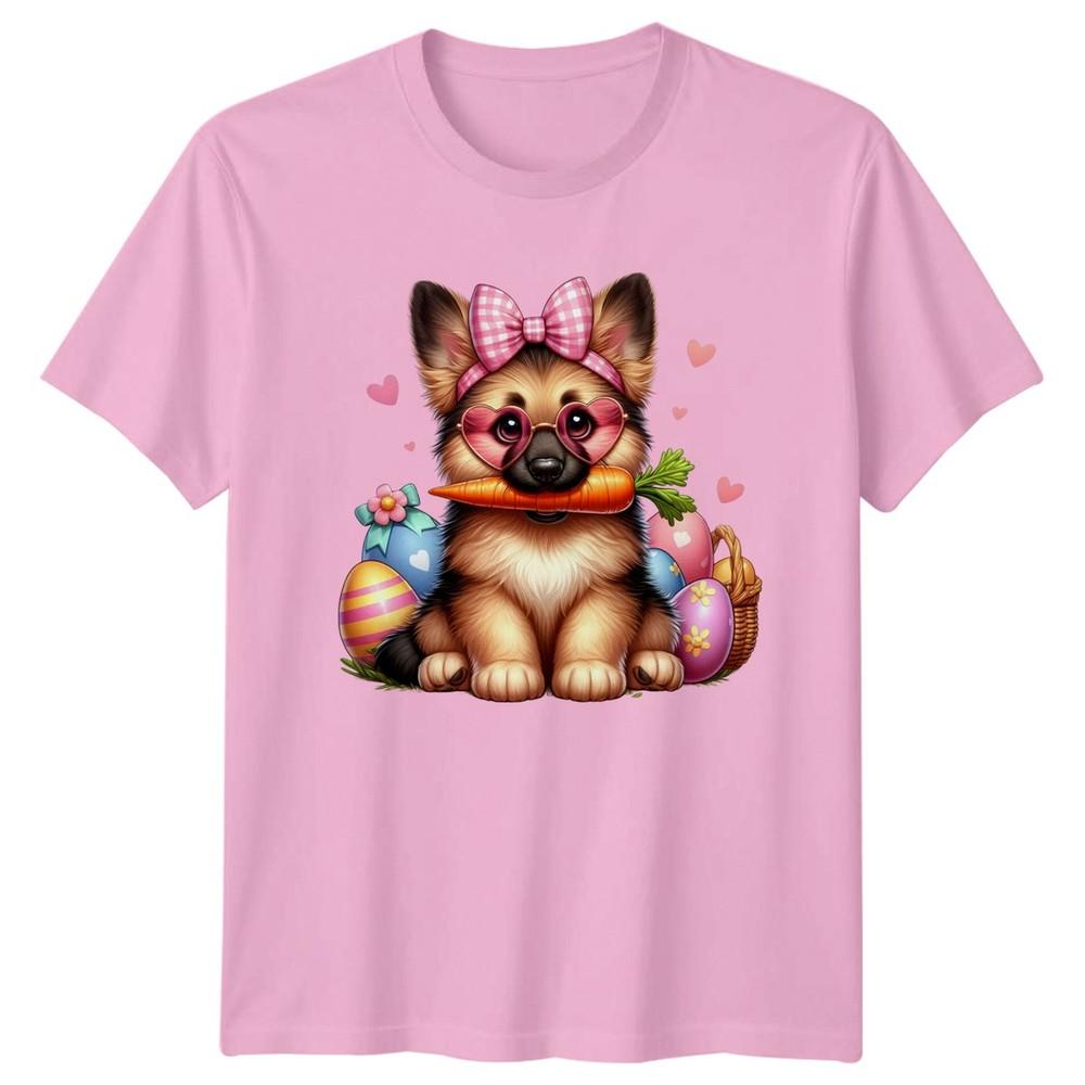 Puppy Dog With Easter Eggs Unisexs TShirt GerUnisex Shepherd Dog Easter Gift
