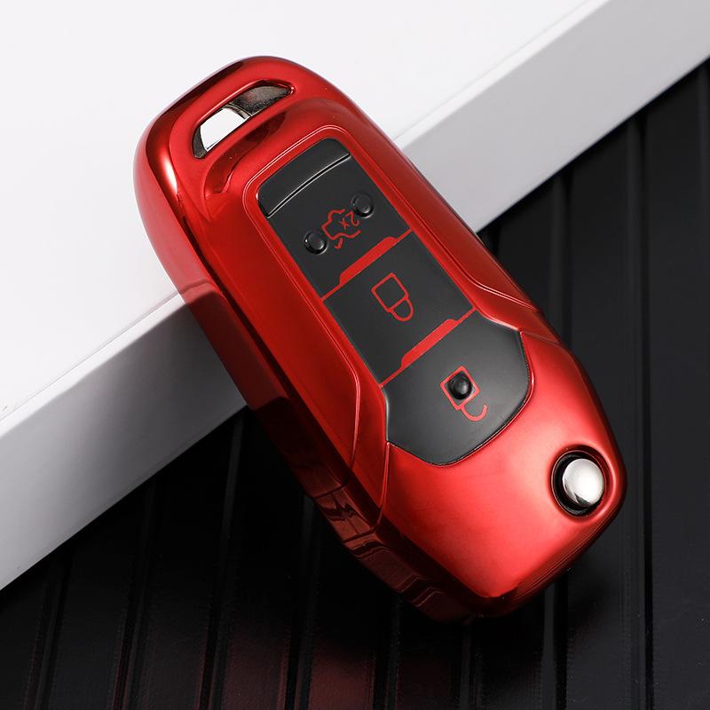 

Для Ford Figo 2017 Mondeo 5 Ecosport 2020 Fiesta Mk8 Everest Ranger TPU Чехол-накладка для ключа дистанционного управления автомобиля красный