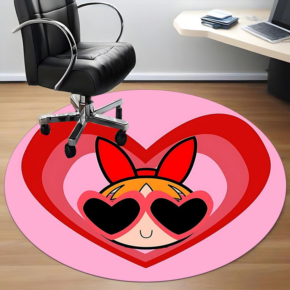 1pc Bunny Love Office Round Area Rug, Under Office Chairs Bedroom Living Room Home Decor, Room Deco, Available In Various Sizes