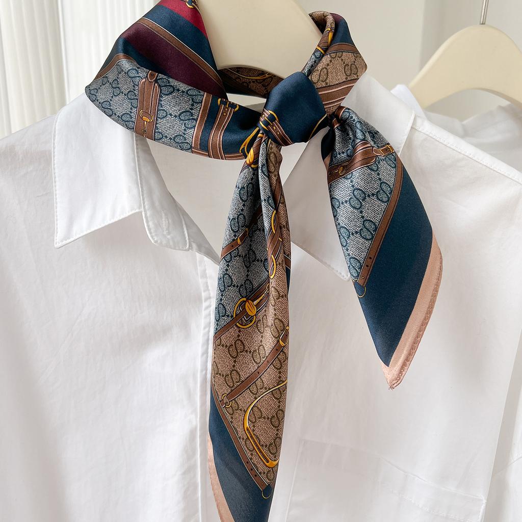 111% Mulberry Silk 71 Square Scarf, New Sky City Professional Decorative Scarf, Commuting To Work Versatile Silk Scarf