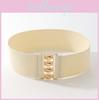 Womens Knitted Wide Waist Belt With Metal Clasp For Stylish Daywear