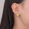 Teamer Love Heart Irregular Surface Stud Earrings for Women Girls Stainless Steel Fashion Simple Earrings Valentine's Day Gift