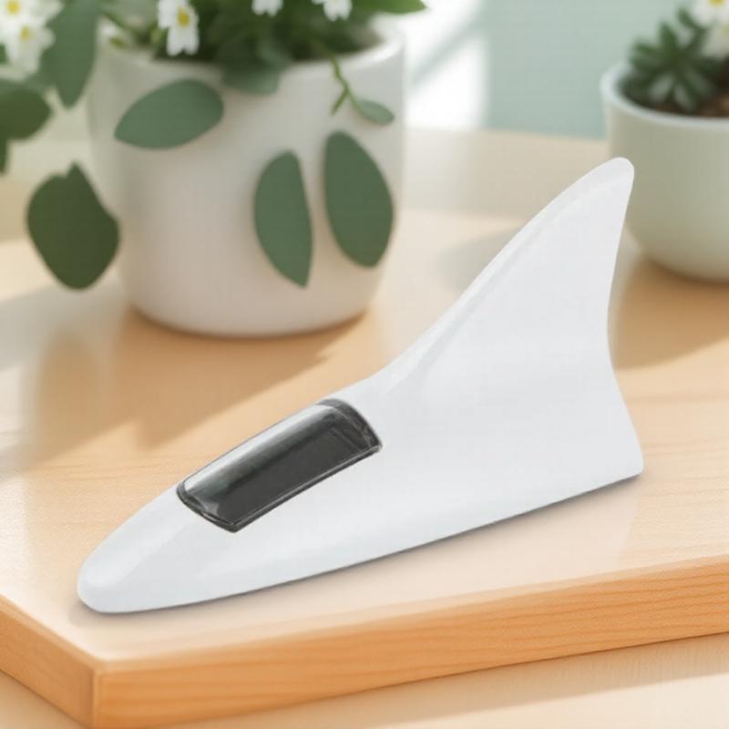 

Car Solar Shark Fin Antenna Pilot Warning Flash Light Modified Tail Brake Lights Turn Signal for Vehicles Cars and Trucks білий