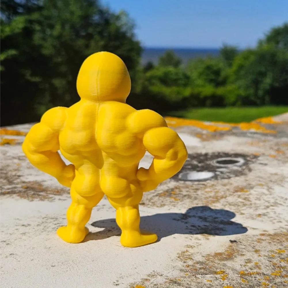 Muscle Duck Statues Home Decor 3D Printed Toys Creative Small Duck Figurine Desktop Ornaments Decoration Kids Birthday Gifts