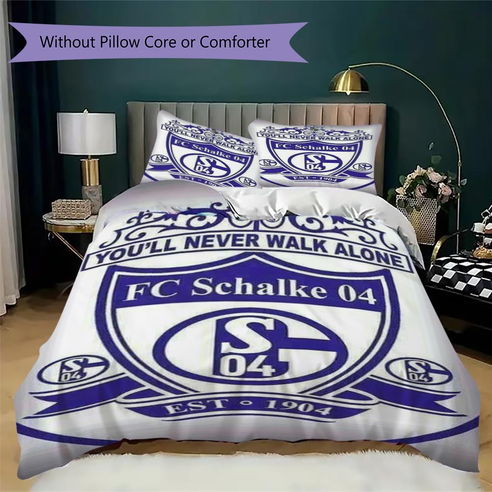 Set Copripiumino Schalke 04 Federa Decorazione Casa Regalo di Compleanno (1 * copripiumino + 2 * federe senza imbottitura)147
