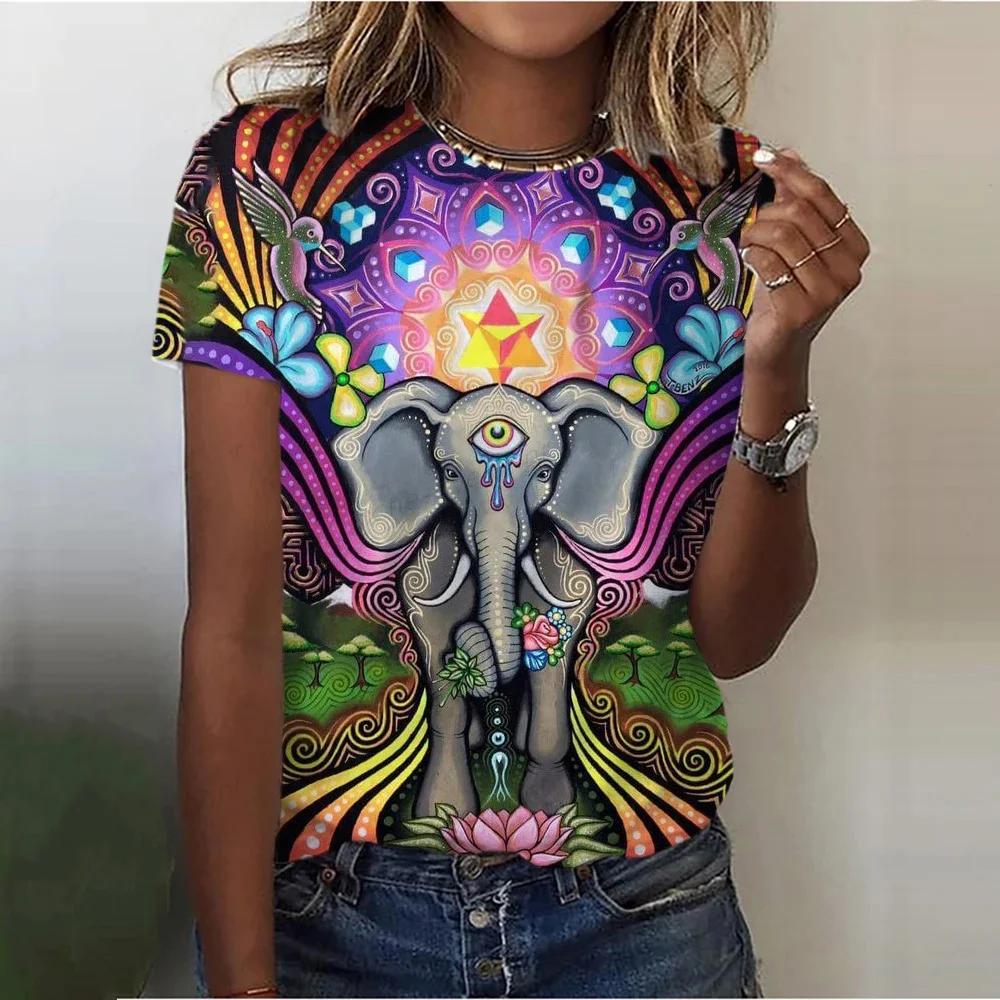 

Colorful Iconic 3D Printed Women s T-shirt Round Neck Short Sleeve T-shirt Harajuku Top Oversized T-shirt Women s Clothing 5XL