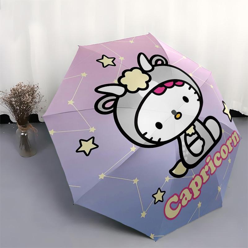 1pc Hello Kitty Capricorn Zodiac Umbrella with Plastic Handle,Suitable for All Seasons Home Travel Outdoor UmbrellaSanlio492
