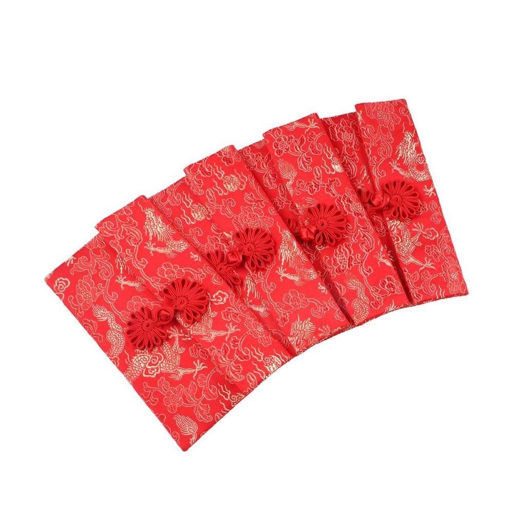 Cloth Multiple Patterns Best Wishes Spring Festival Party Gift Chinese Wedding Red Envelope HongBao Money Bags Red Packets