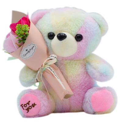 Matsuno Kogyo Soap Flower Bouquet, Plush Toy, Soap Flowers, Interior Decoration, Gift (3 Flowers, Rainbow Pink) GM-4754