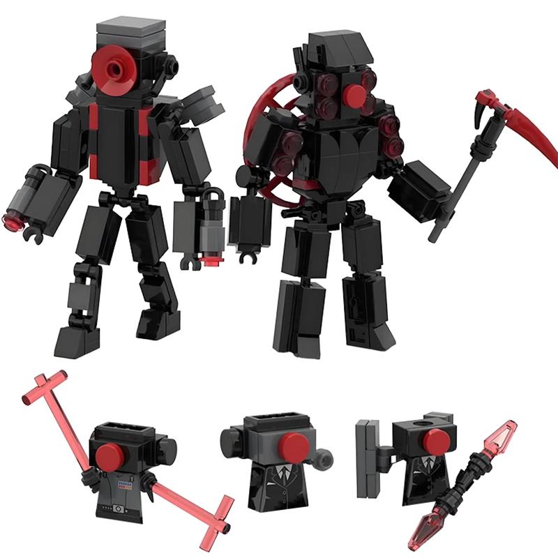 Skibidi Toilet Titan TV Man Speakerman Horror Game Bosses Camara Building Block Cartoon Doll Model Kids Birthday Halloween Gift