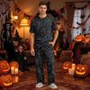Men's Short Sleeve Pajama Set with Button Fly and Elastic Drawstring Waist - and Sleepwear