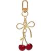 YDF Cherry Keychain Cute Bag Charm Women Leather Keyring Car Keys Gift Mother's Day Birthday Valentine's Purse Accessory