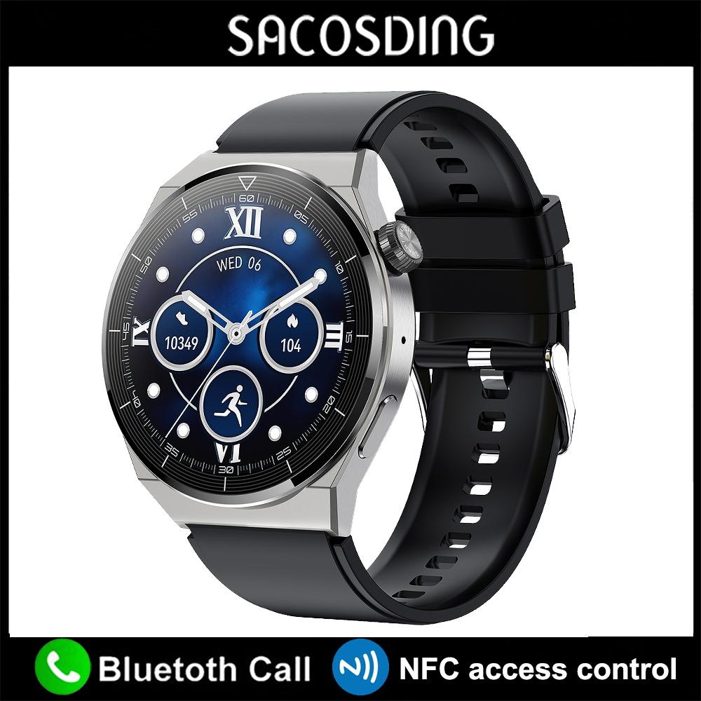 SACOSDING NFC Smart Watch Men GT3 Pro AMOLED 390*390 HD Screen Heart Rate Bluetooth Call IP68 Waterproof SmartWatch For Huawei Xiaomi