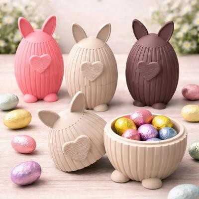 Candy Bowl 3D Printed Egg-Shaped Easter Decoration Kids Safe Smooth Surface Festival Ornament Holiday Treasure Hunts Party Favor