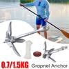 1.7/1.1KG Grapnel Anchor Foldable Kayak Anchor Boat Anchor With 61ft Marine Rope And Buoy For Kayak Canoe Paddle Board Accessory