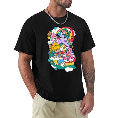 80er Cartoon T-Shirt Baumwolle Herren T-Shirts Shirts Grafik Lustiges T-Shirt Hippie Kleidung Herren T-Shirts