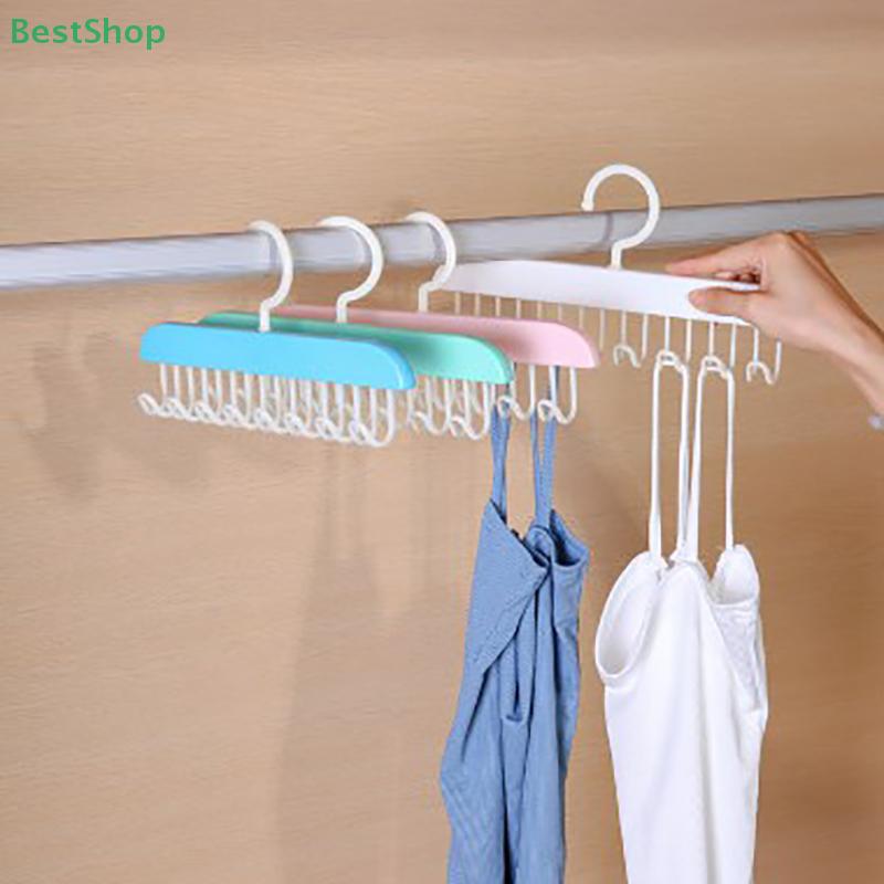 8 Haken Beugel Hanger Riemen Camisole Kleding Organizer Rek Stropdas Hoeden Sjaal Houder Antislip Ruimtebesparend Kledingkast Opberging