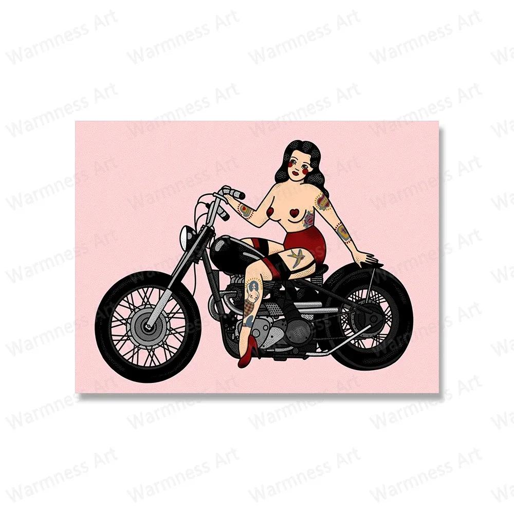 Pink Leopard Cat Sexy Girl Feminism Mermaid Posters And Prints Wall Art Canvas Painting For Living Room Decor