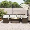 VidaXL Garden Sofa with Brown Wicker Cushions, Outdoor Sofa, Garden Seat, New Garden Sofa 3365330