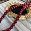 8Mm Angola Red Beaded Necklace Women'S Autumn And Winter Light Luxury Versatile Neck Chain Exquisite White Retro Clavicle Chain