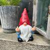 Mittelfinger Gartenzwerg Statue 9CM Frecher Garten Zwerg Statue Dekoration und Rasen Ornament - Lustige Garten Zwerge für Außenbereich oder Heimdekoration, Rot, WSH004