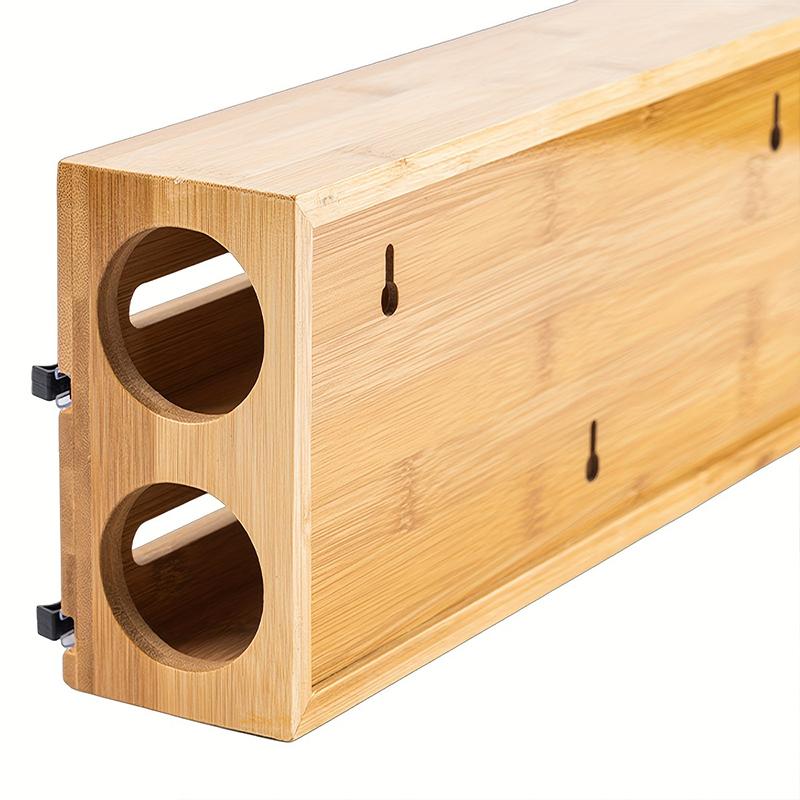 1 Stück Bambus Küche Thermofolie Daliy 2-in-1 Paket Organizer Restaurant Alufolienschneider Zuhause 1 Schneider Spender