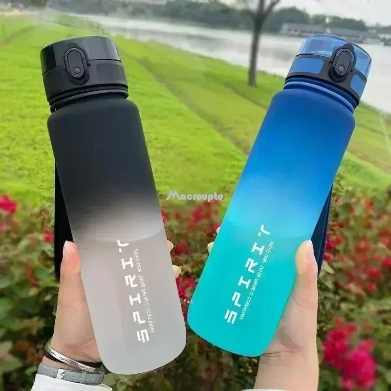 New Model 650ml Liter Large Capacity Sports Water Bottle Leak Proof Colorful Plastic Cup Drinking Outdoor Travel Portable
