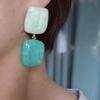 1 Pair Comfortable Wear Square Earrings Resin Texture Design Pendant Earrings Suitable for Casual Formal Occasions