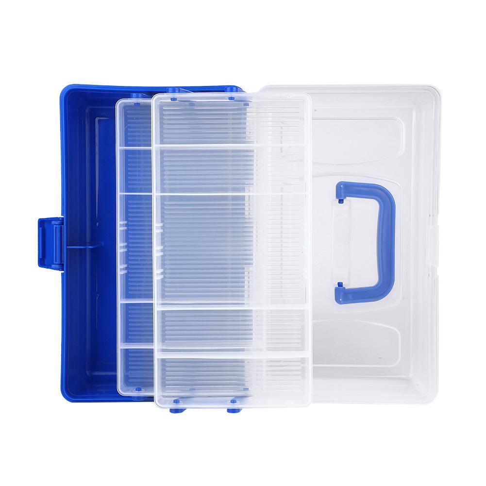 3 Layers Plastic Fishing Tackle Accessory Storage Hodler Box for Lures Hooks
