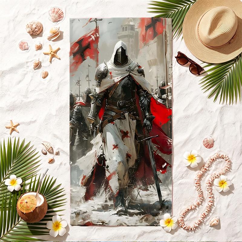 Knight Soft Beach Towel Stylish Beach Pool Towel for Summer Seaside Vacation Travel