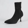 Fashion Women Boots Short High Heels Shoes for Women Autumn Winter Botas Mujer Knitted Ankle Boots Black Sock Women Heels Boots Female