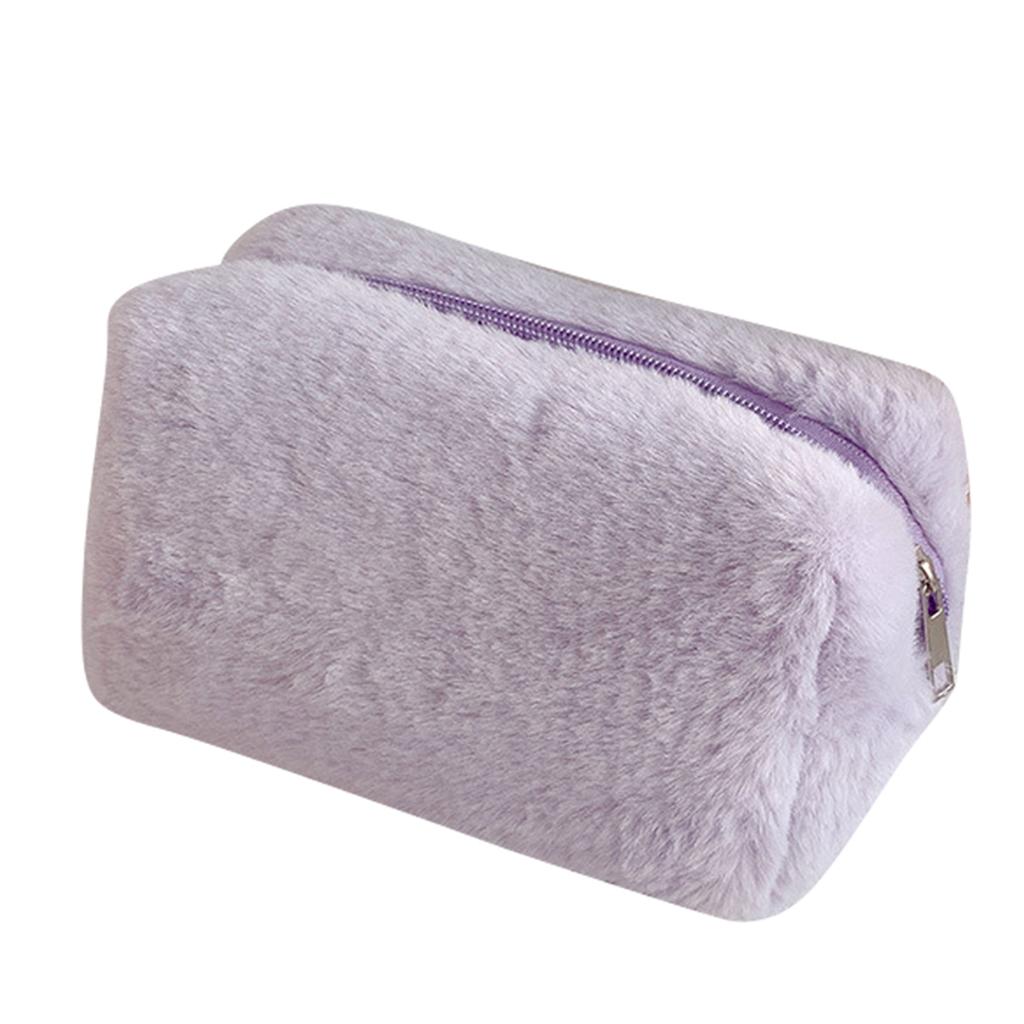 Plush Makeup Bag Lovely Soft Plush Fluffy Makeup Bag Fluffy Makeup Bag Portable Cosmetics Bag for Gi