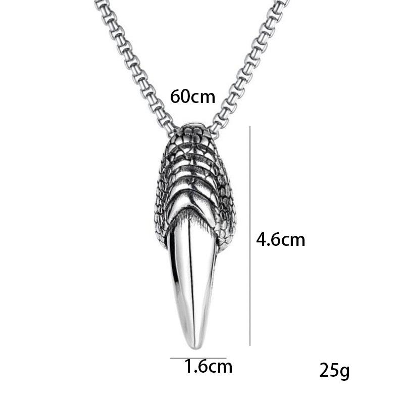 Módní pánský náhrdelník ve stylu Hip Hop Punk, Osobnostní Trend Přívěsek ve tvaru drápu Street Eagle Nerezová ocel