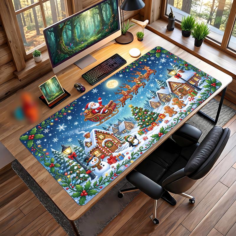 Christmas Printed Mouse Pad Non Slip Desk Mat For Office Gaming Home Use Holiday Gift