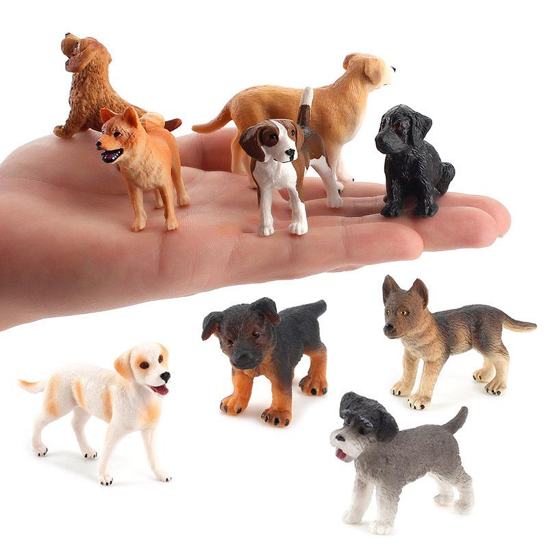 Simulare Mini Câine Animale Model Micro Figurine Decorațiune Grădină Zâne Toppere Tort Jucărie Cadou Copil Accesorii Casă de Păpuși