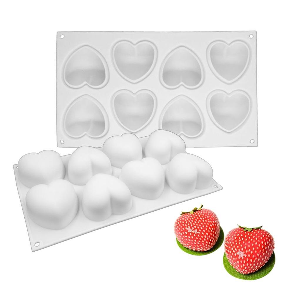 Reusable Non-stick Easy Release 3D Love Heart Shaped Silicone Molds Tray
