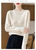 Women's Round Neck Long Sleeve Cashmere Wool Sweater - Autumn/Winter Fashion Layer