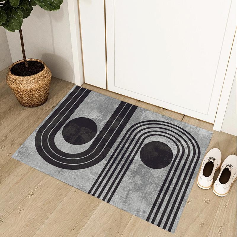 Minimalist Nordic Style Carpet Porch Living Room Entrance Door Mat Abstract Geometric Lines Bedroom Decoration Rug
