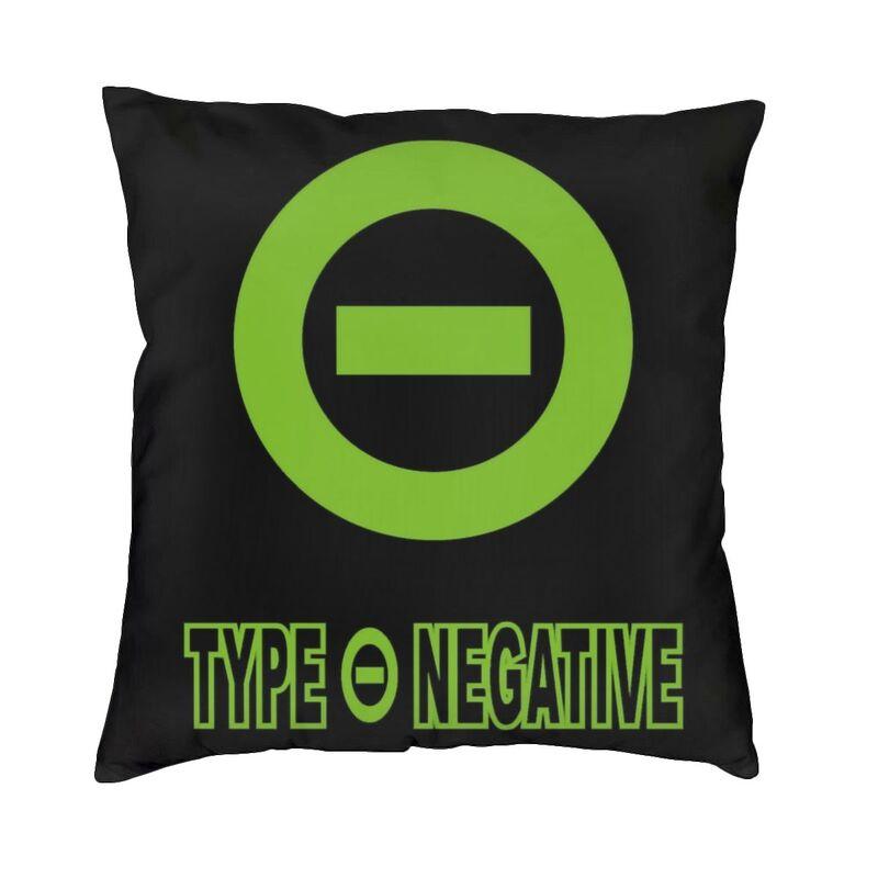O Type Negative Square Pillow Case Home Decorative Heavy Metal Rock Band Logo Cushions Throw Pillow Sofa Doublesided Printing
