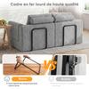 Convertible Folding Sofa Bed, Sleeper Chair with Memory Foam and Back Support – Futon Couch for Living Room, Bedroom, or Small Spaces Gray
