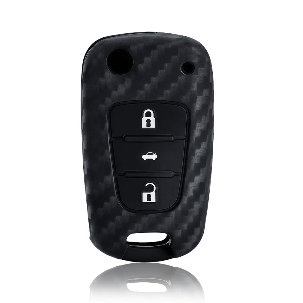 

Carbon Car Key Case Cover For Hyundai i20 i30 ix20 ix25 ix35 Elantra Accent KIA Sportage Rio 3 Soul Optima Ceed Pro K5 K2 Pride чёрный
