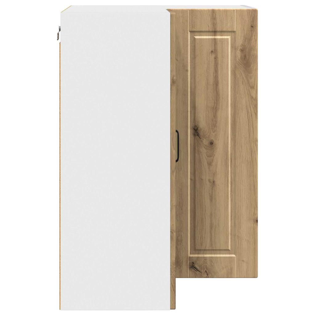Wall Mounted Corner Cabinet PORTO Artisan Oak 57 x 57 x 80 cm