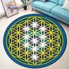 Sacred Planet Geometrie Flower of Life Kulaté koberce Podložka na jógu Polštář Obývací pokoj Ložnice Koberec pro pracovnu Potisk Protiskluzová židle