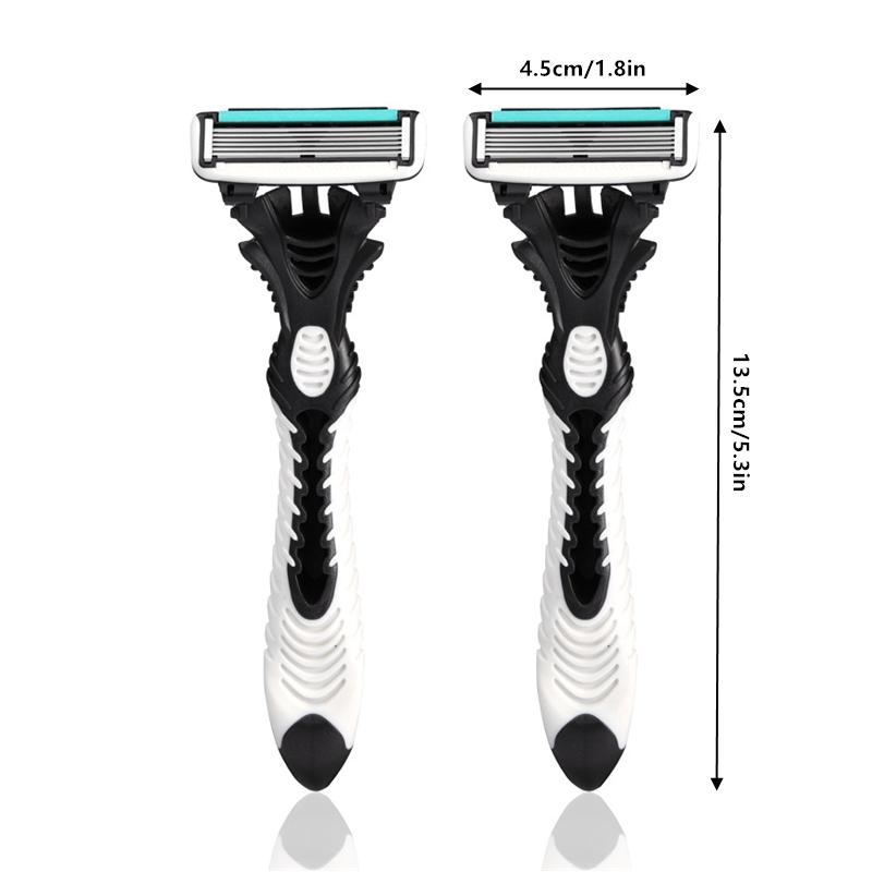 1 ud./3 uds./5 uds. Navaja Manual de Alta Calidad – Cuchillas Afiladas de 6 Capas para un Afeitado Suave y Cómodo para el Aseo Diario y Masculino