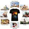 Hiking Mountain Print Casual T-Shirt Outdoor Hiking Themed Top For Men Women Pure Cotton T-shirt